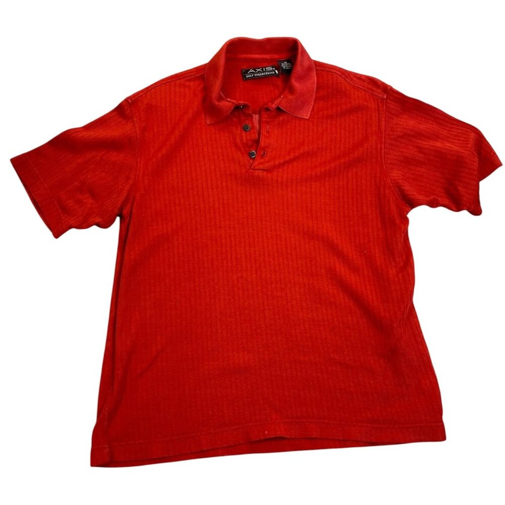 Axis Golf Collections Mens Red Polo Shirt M Short Sleeve Button-Up